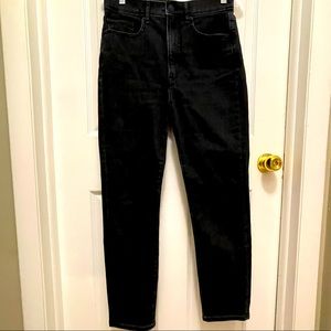 Black Super High Rise Slim Ankle Denim